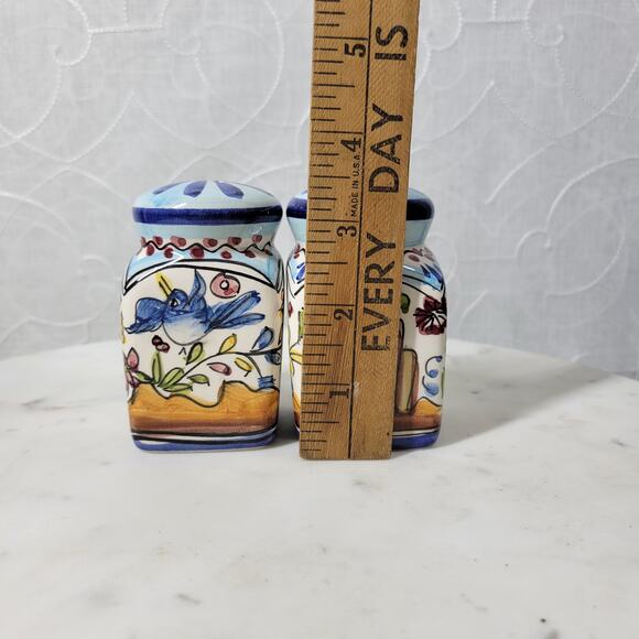 VTG Blue Bird Salt Pepper Shakers 4.25" Ceramic Hand Painted - Picture 11 of 15